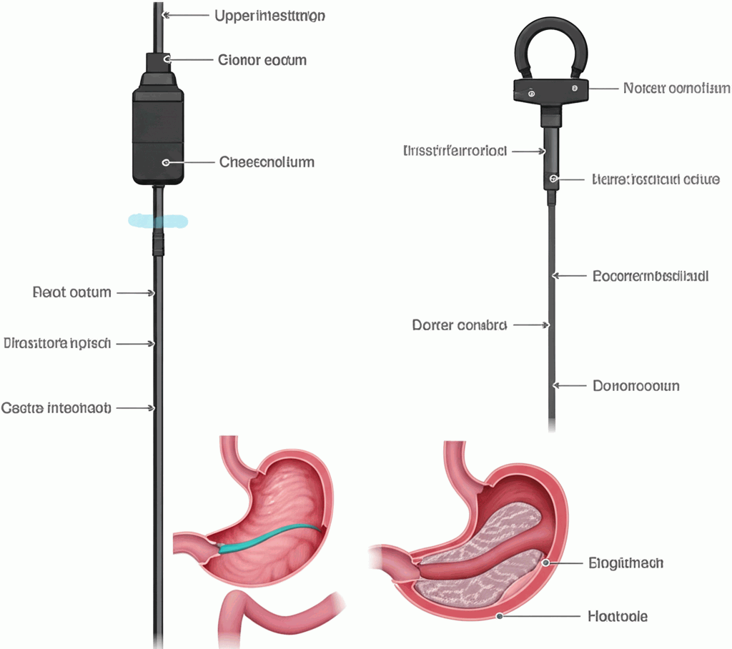 Diagram showing types of endoscopy examinations