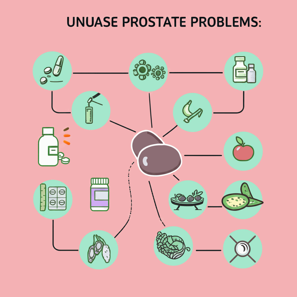 Infographic of prostate treatments and lifestyle tips